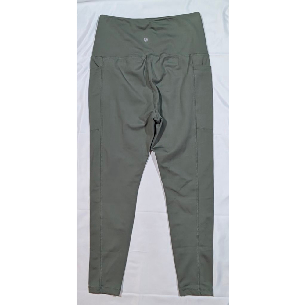 Danskin Olive Green High Rise Leggings M Yoga Pants Pocket - Picture 2 of 3